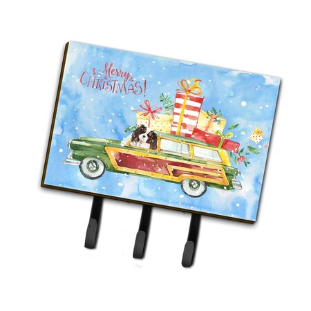 Carolines Treasures Merry Christmas Tricolor Cavalier Spaniel Leash or Key Holder CK2440TH68